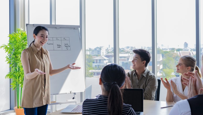 Professionals in a business English program